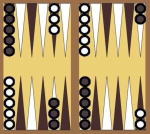 Juegos de mesa - backgammon - disposición inicial